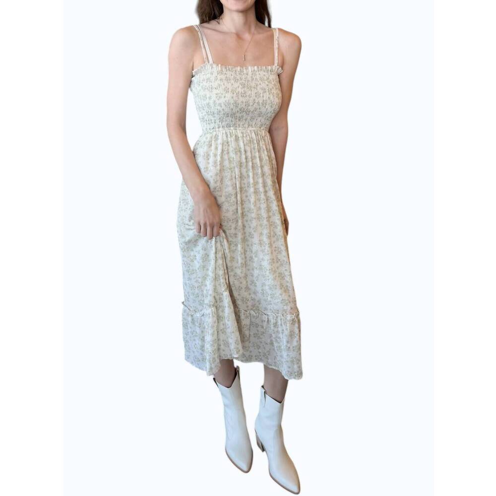NEW ADORA ruffle floral midi dress in sage